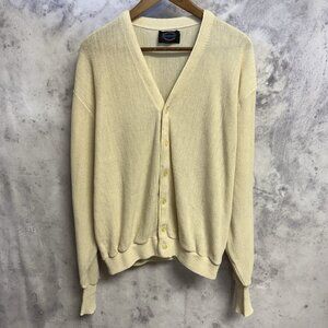 VTG Jantzen Sweater Mens Large Button Up Cardigan USA 80s 90s Grandpa